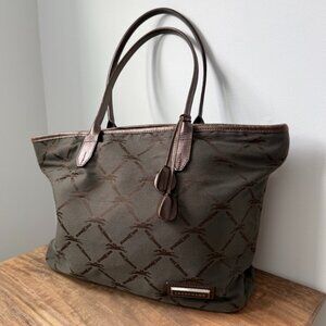 Longchamp Jacquard & Bronzed Leather Tote